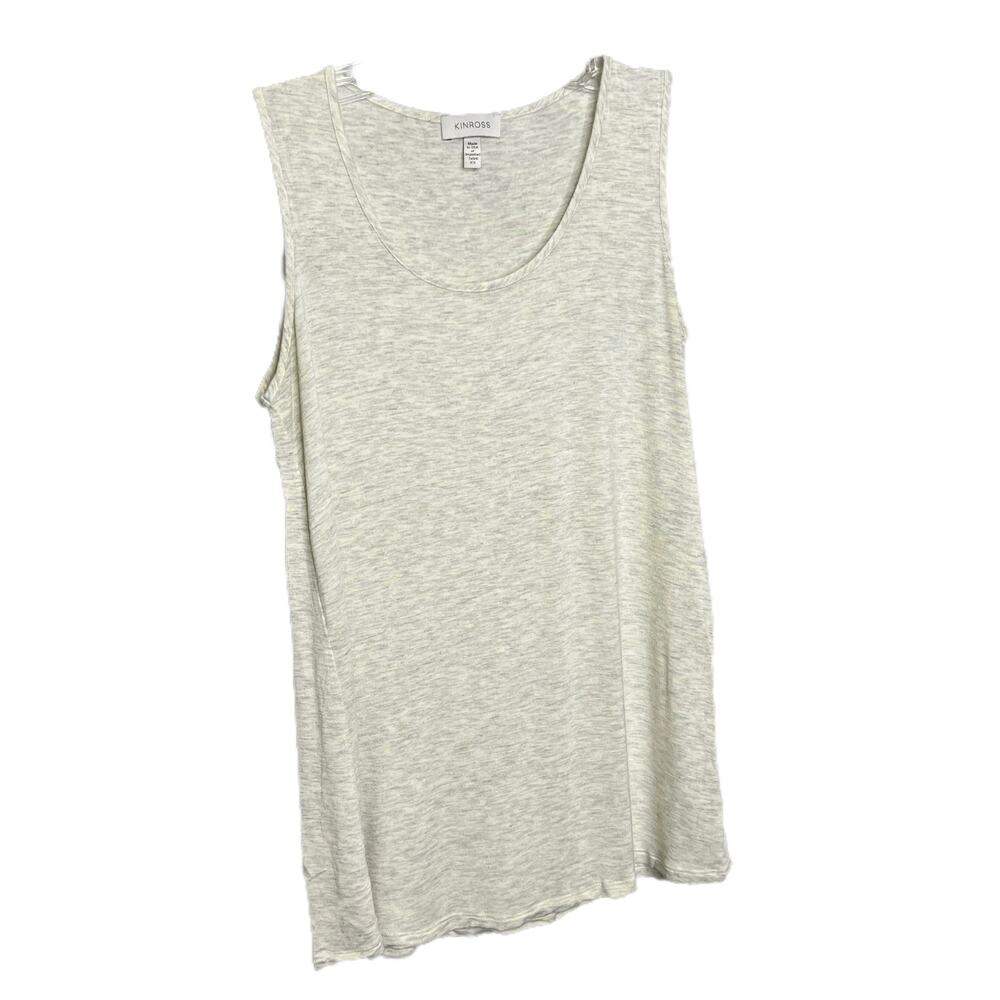 Kinross Women's‎ Size XS Tank Top Heather Cream Gray Scoop Neck Lightweight